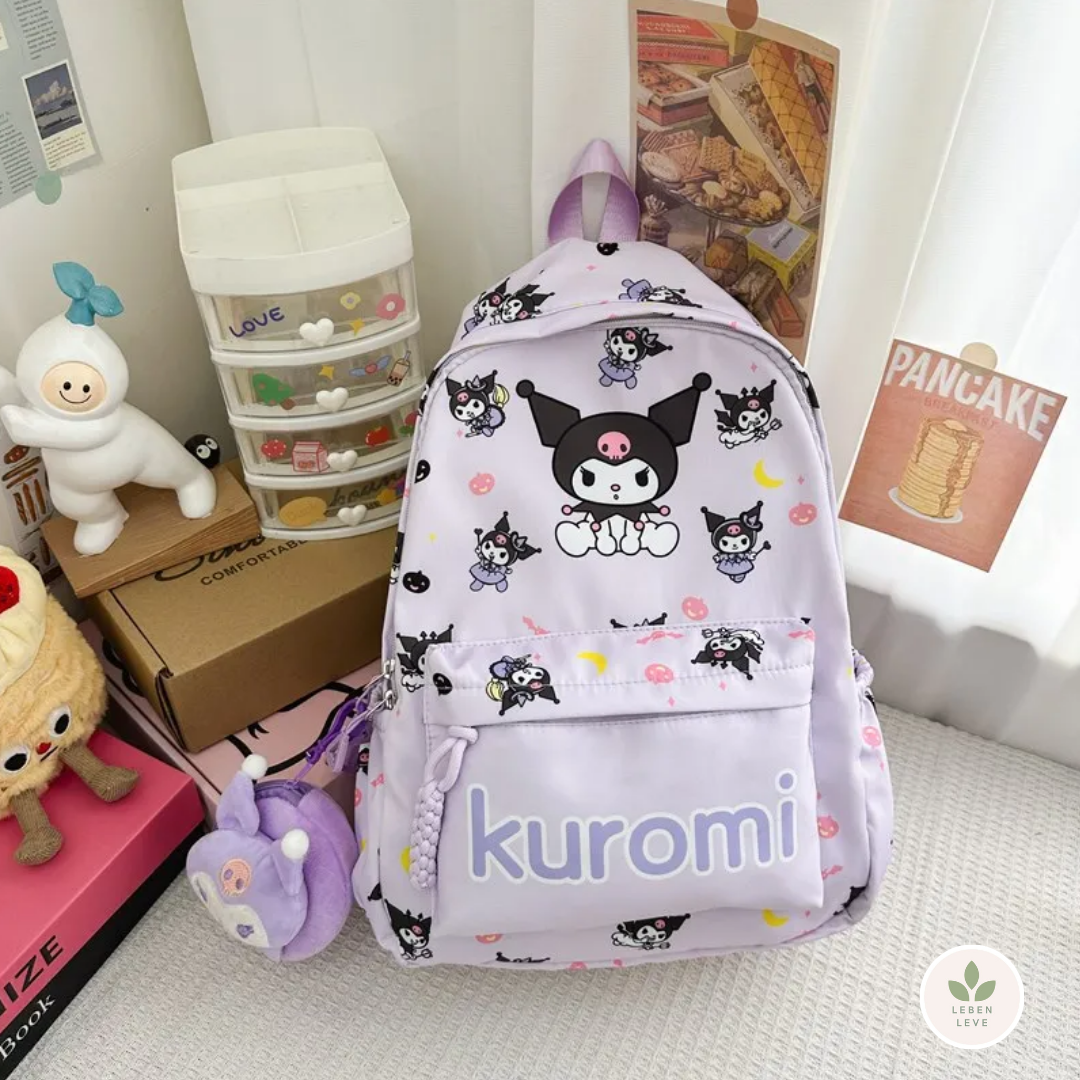 Mochila Escolar + Mini Estojo - Hello Kitty & Sua Turma