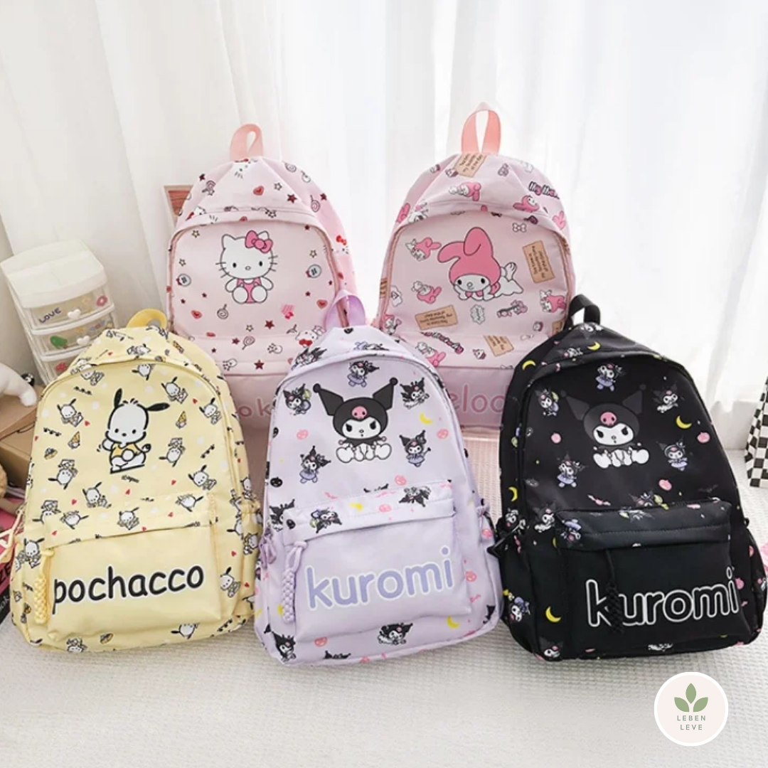 Mochila Escolar + Mini Estojo - Hello Kitty & Sua Turma