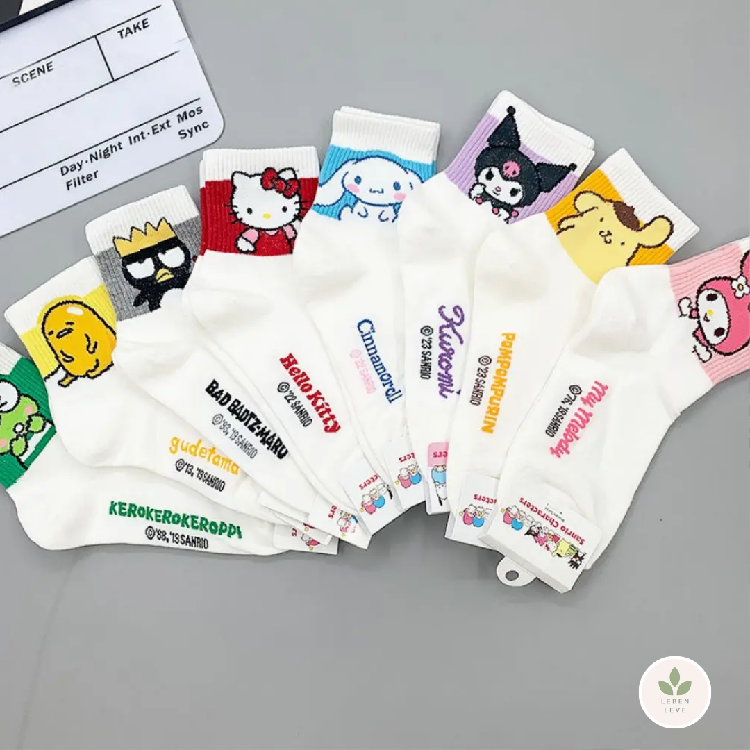 Meias básicas - Hello Kitty e sua Turma