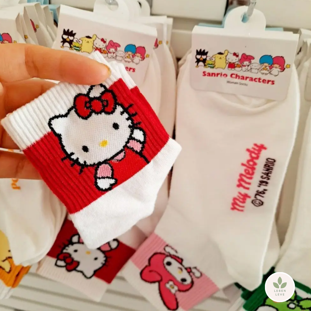 Meias básicas - Hello Kitty e sua Turma