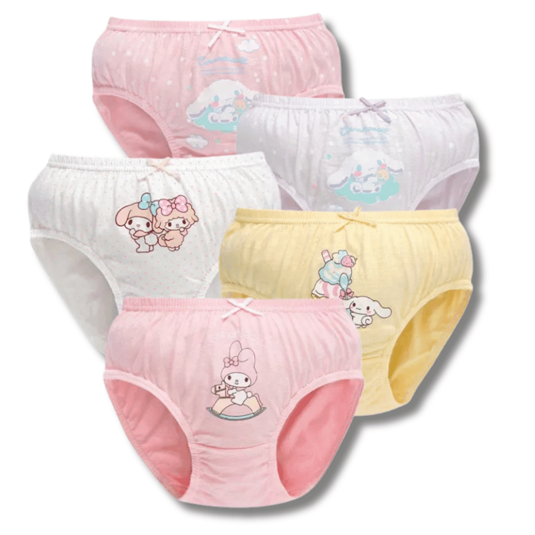 KIT 5 Calcinhas Hello Kitty - Infantil - Leben Leve