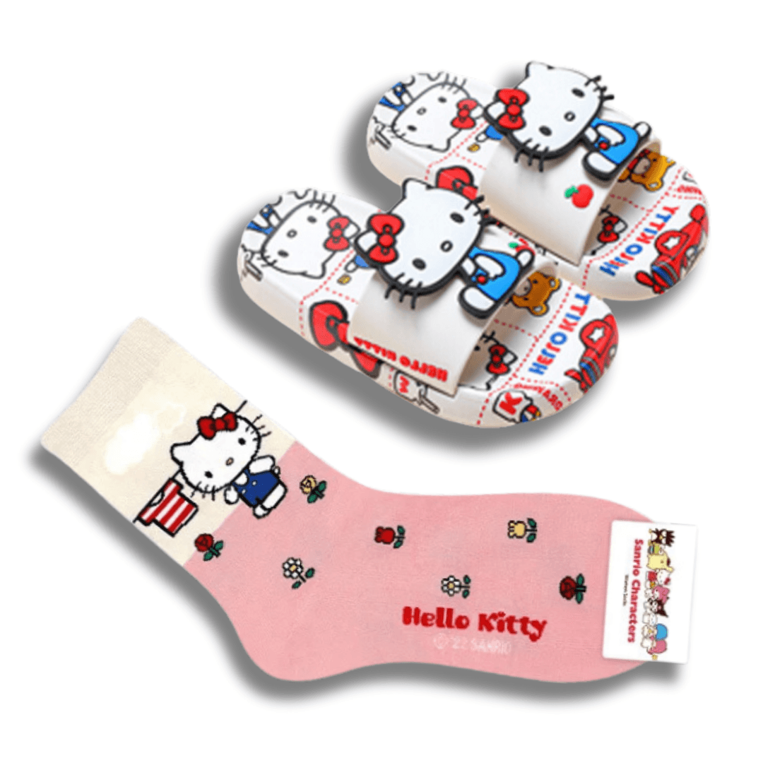 Chinelo Hello Kitty - So Soft + Brinde Par de Meias Hello Kitty - Leben Leve
