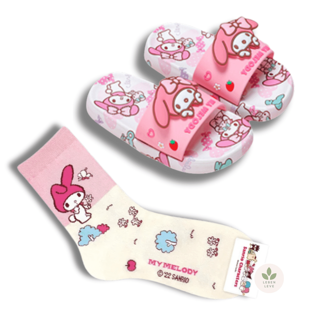 Chinelo Hello Kitty - So Soft + Brinde Par de Meias Hello Kitty - Leben Leve
