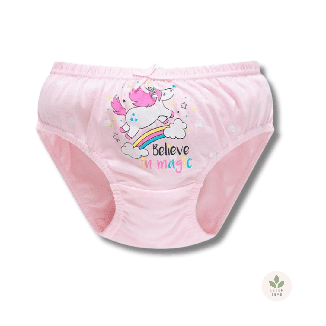 Kit 5 Calcinhas Unicórnio - Infantil - Leben Leve