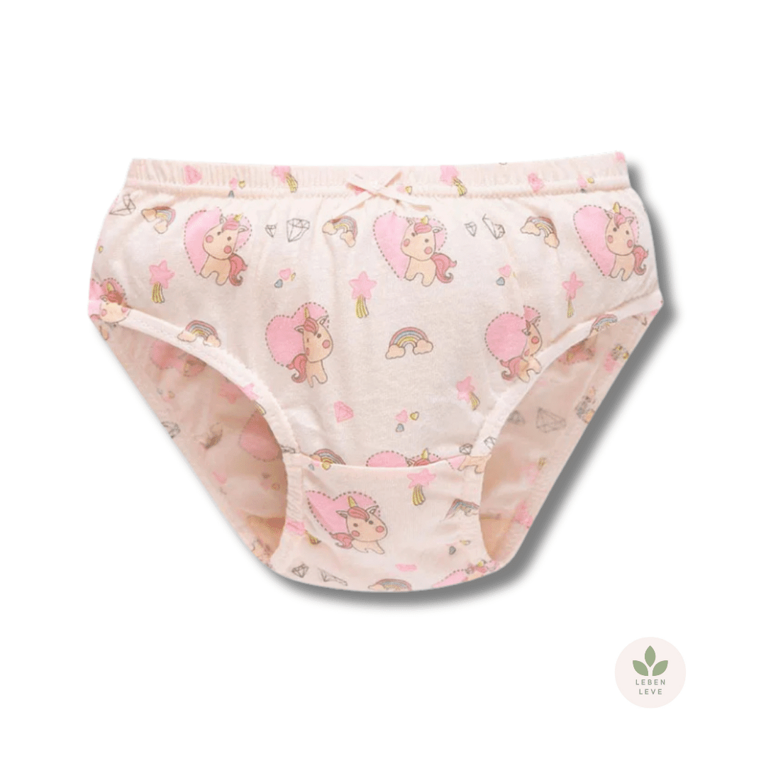 Kit 5 Calcinhas Unicórnio - Infantil - Leben Leve