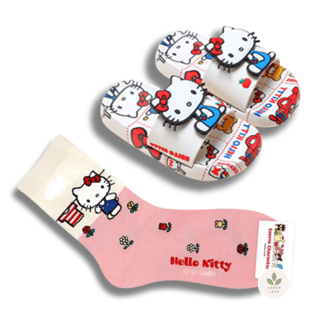 Chinelo Hello Kitty - So Soft + Brinde Par de Meias Hello Kitty - Leben Leve