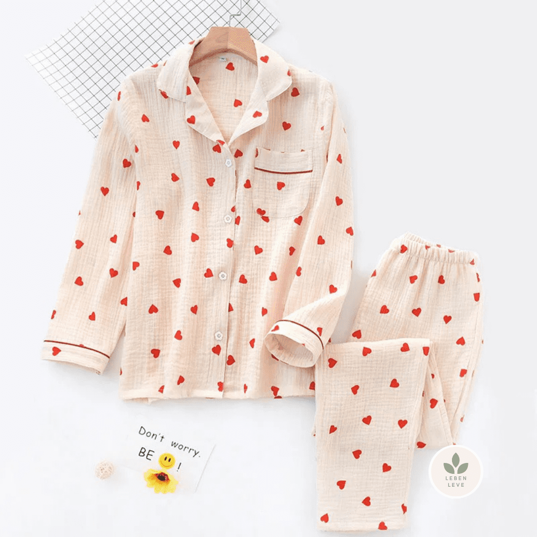 Kit Super Hearts - Pijama + Pantufa Premium - Leben Leve