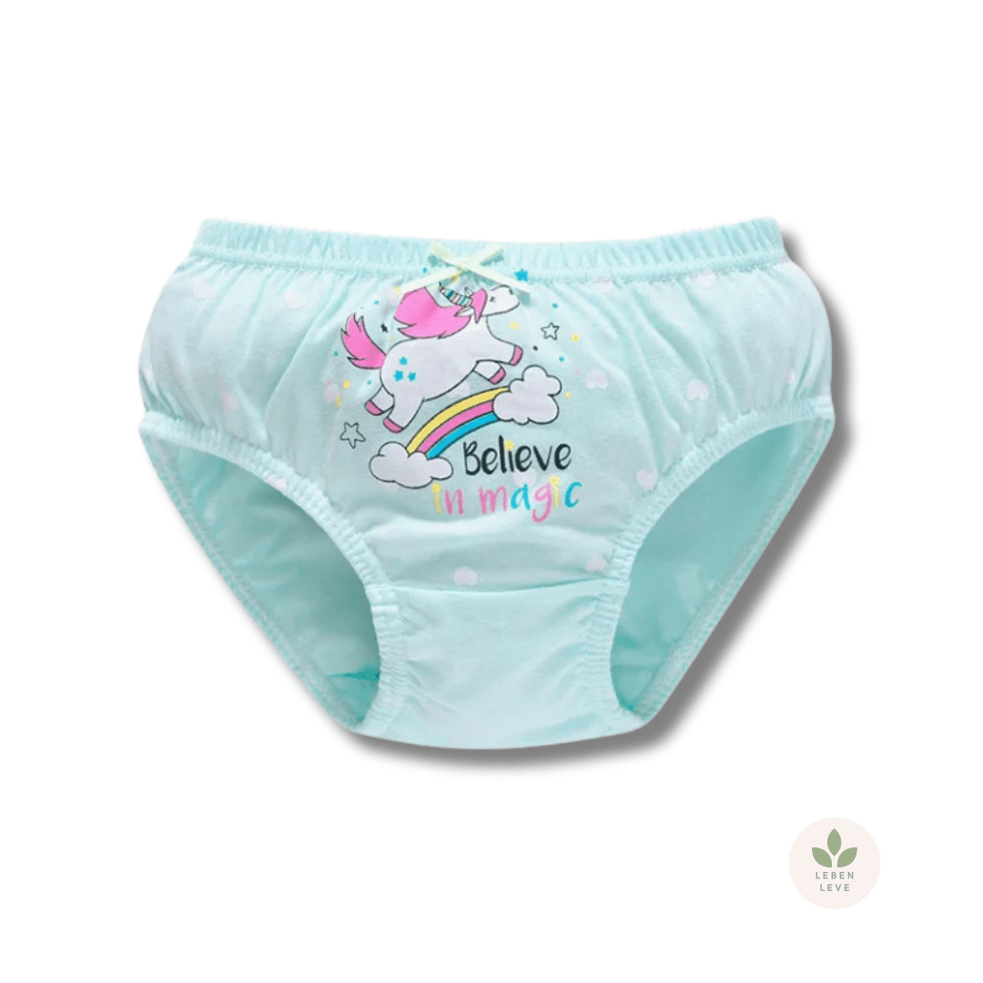 Kit 5 Calcinhas Unicórnio - Infantil - Leben Leve