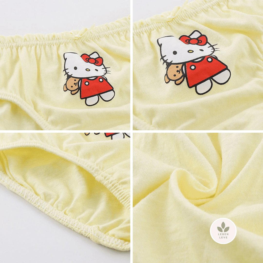 KIT 5 Calcinhas Hello Kitty - Infantil - Leben Leve