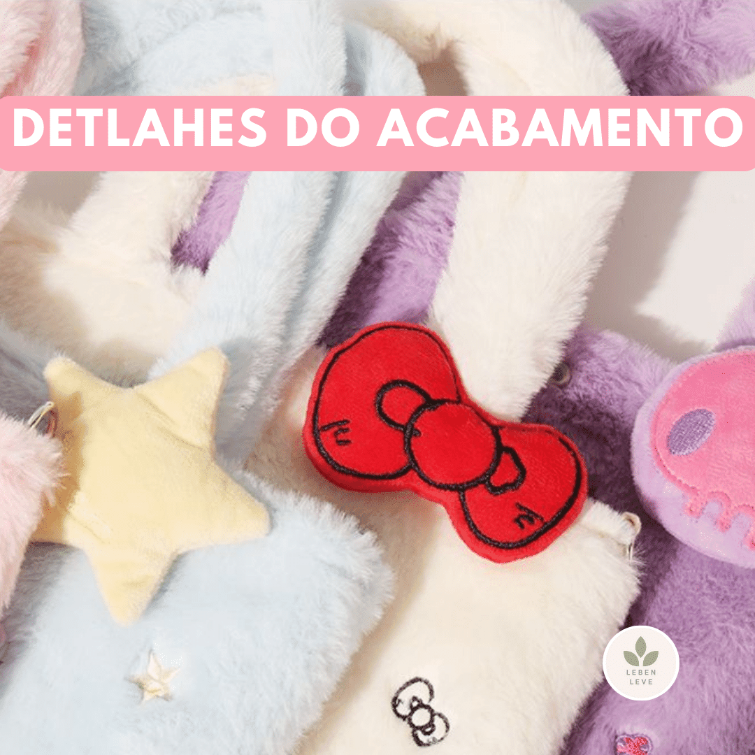 Bolsinha Pelúcia Hello Kitty - Leben Leve