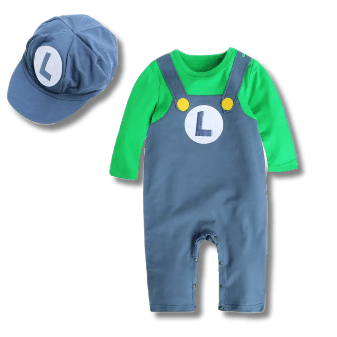 Macacão Super Baby Luigi (Mario) - Fun2U - Leben Leve