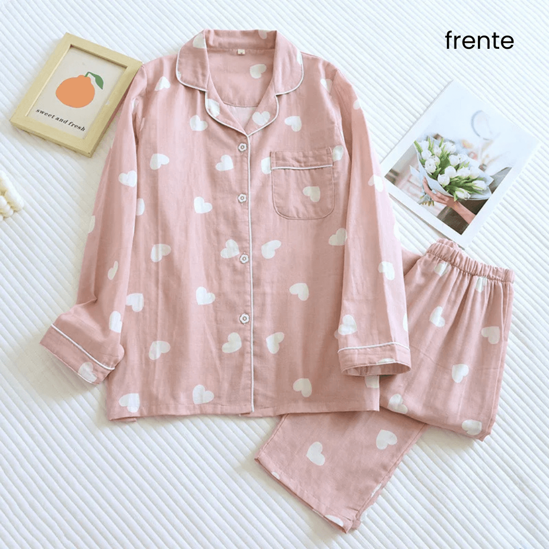 Pijama Hearts Longo - Leben Leve