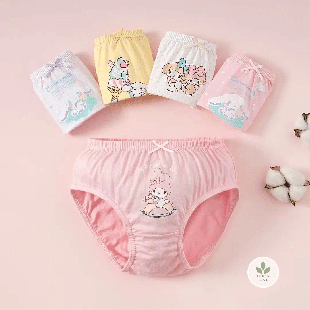 KIT 5 Calcinhas Hello Kitty - Infantil - Leben Leve