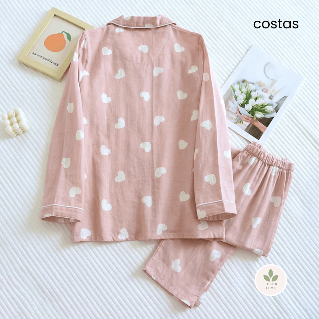 Pijama Hearts Longo - Leben Leve