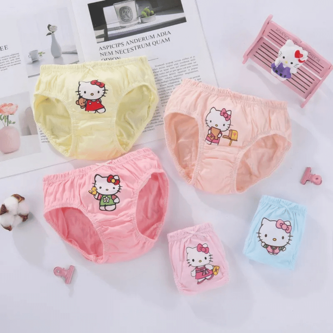 KIT 5 Calcinhas Hello Kitty - Infantil - Leben Leve