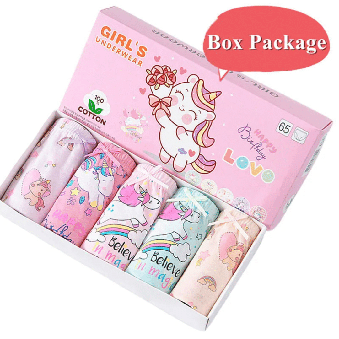 Kit 5 Calcinhas Unicórnio - Infantil - Leben Leve