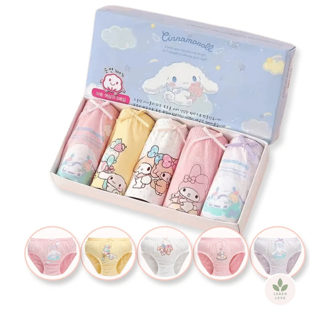 KIT 5 Calcinhas Hello Kitty - Infantil - Leben Leve