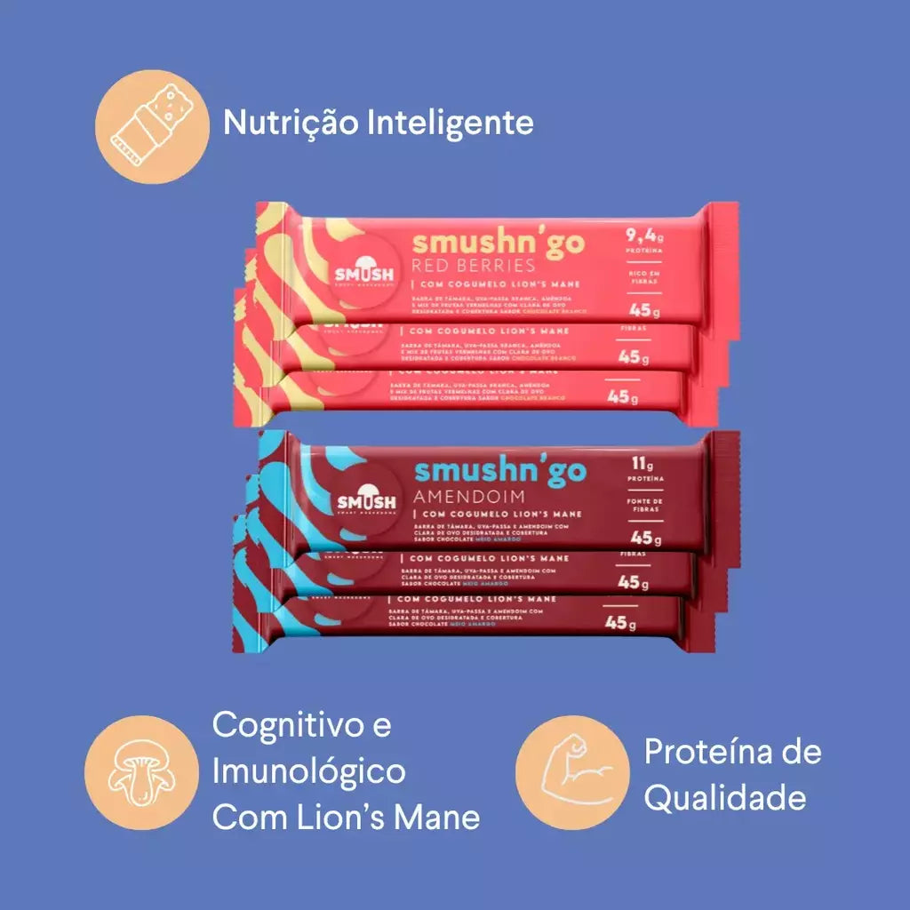 Kit Smushn'Go Amendoim + Red Berries (Três Barrinhas de cada)